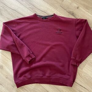 Vintage Mercedes Benz crewneck sweatshirt boxy oversized 90s Y2K 80s L burgundy